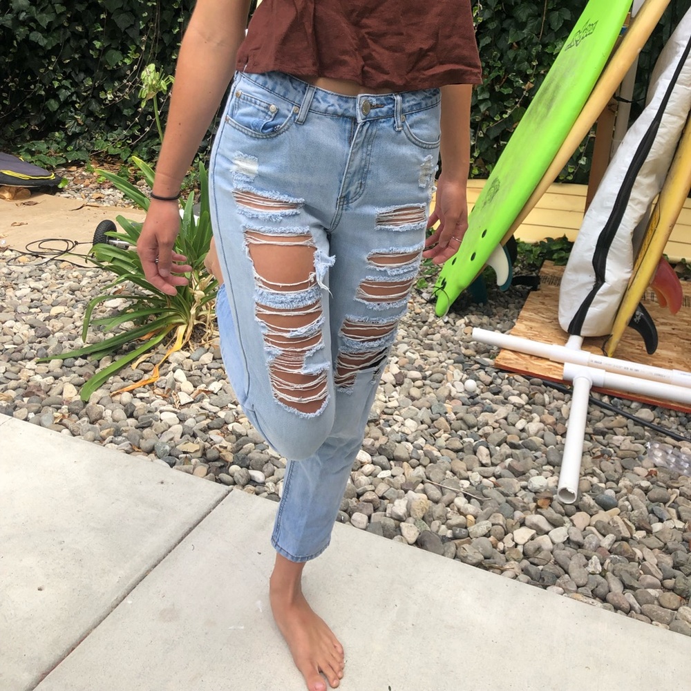 Distressed Mom Jeans - Picture 2 of 2